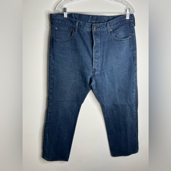 Levi's Other - Levis 501 Jeans Mens Size 38X30 Blue Button Fly Black Tab Straight Leg Denim